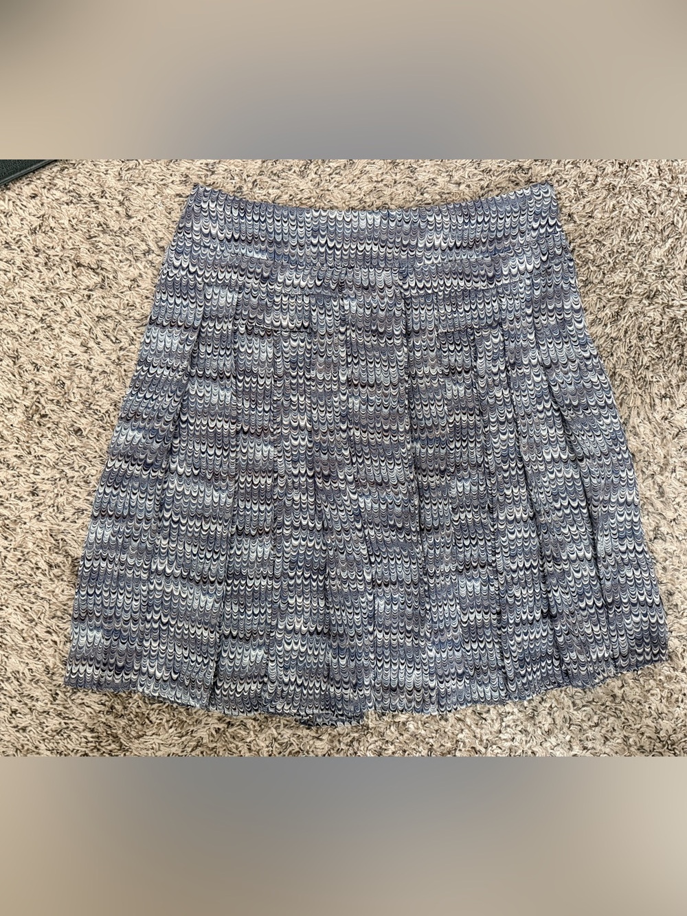 Tory Burch Blue Marbled Silk Skirt - Size 4